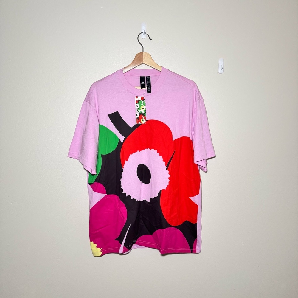 #0048 - Adidas | X Marimekko Graphic Women Sportswear T-Shirt Frost Pink - Picture 4 of 7